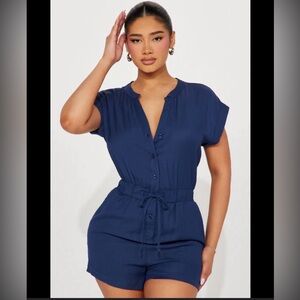 Copper Key Midnight Blue Button-Up Top